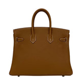 エルメス HERMES バーキン25 W刻 ゴールド シルバー金具 トゴ レディース ハンドバッグ