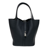 エルメス HERMES ピコタンロックMM W刻 ブラック シルバー金具 トリヨン レディース トートバッグ