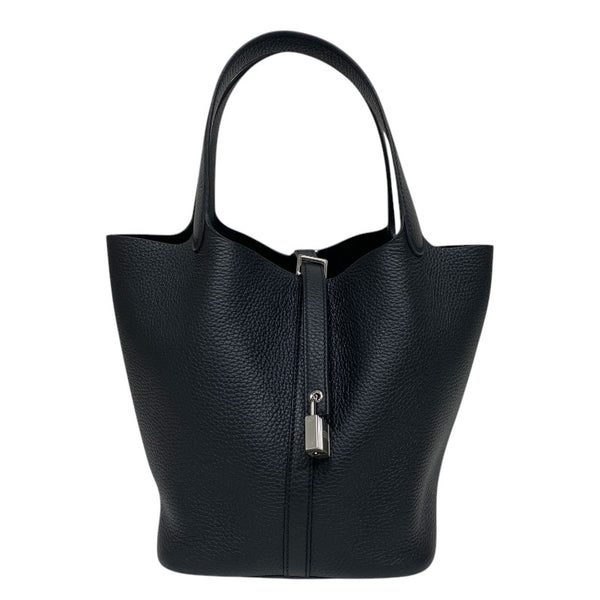 エルメス HERMES ピコタンロックMM W刻 ブラック シルバー金具 トリヨン レディース トートバッグ