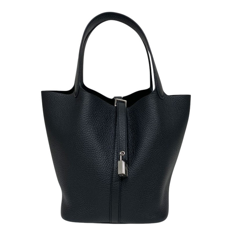 エルメス HERMES ピコタンロックMM W刻 ブラック シルバー金具 トリヨン レディース トートバッグ