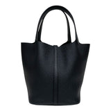 エルメス HERMES ピコタンロックMM W刻 ブラック シルバー金具 トリヨン レディース トートバッグ