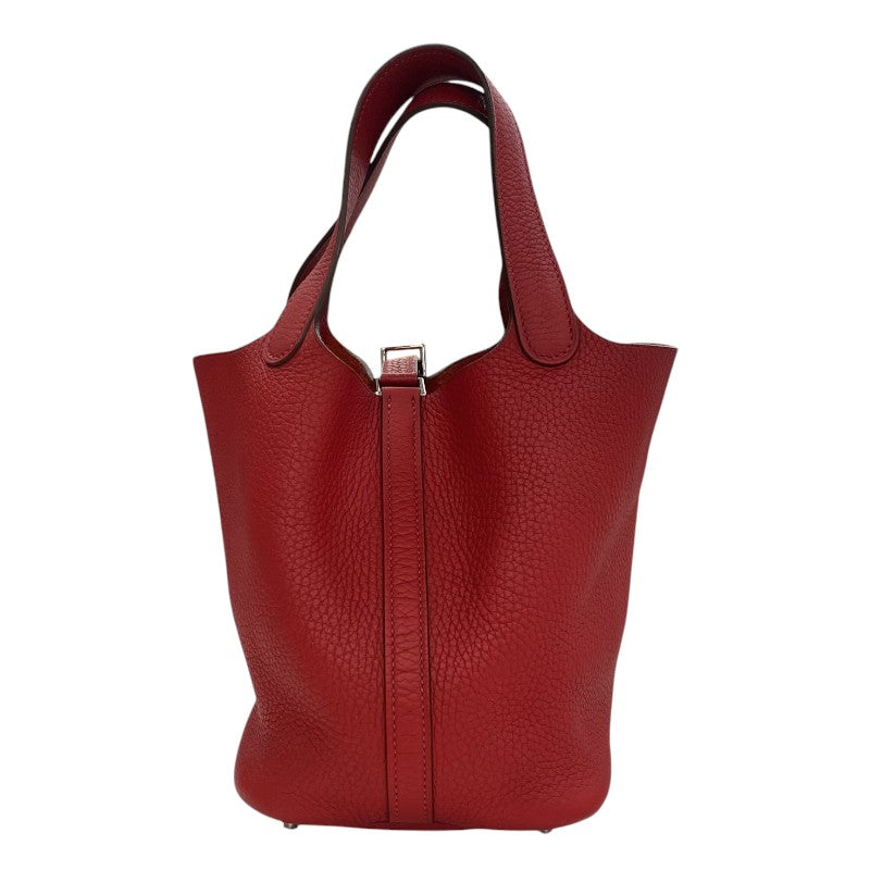 エルメス HERMES ピコタンロックPM □R刻 ルージュザック シルバー金具 トリヨン レディース トートバッグ