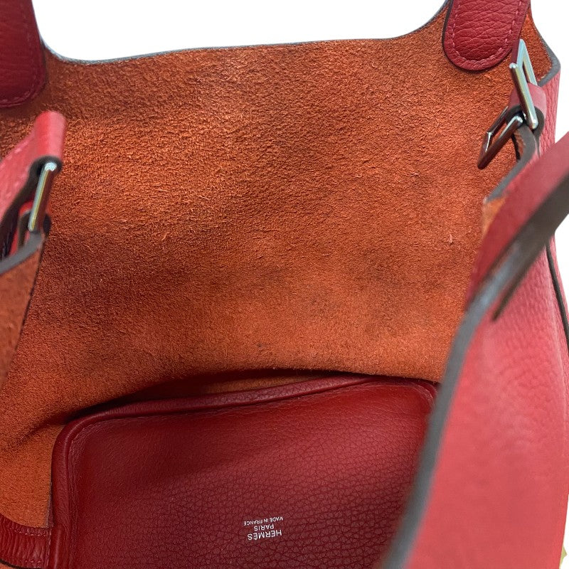 エルメス HERMES ピコタンロックPM □R刻 ルージュザック シルバー金具 トリヨン レディース トートバッグ