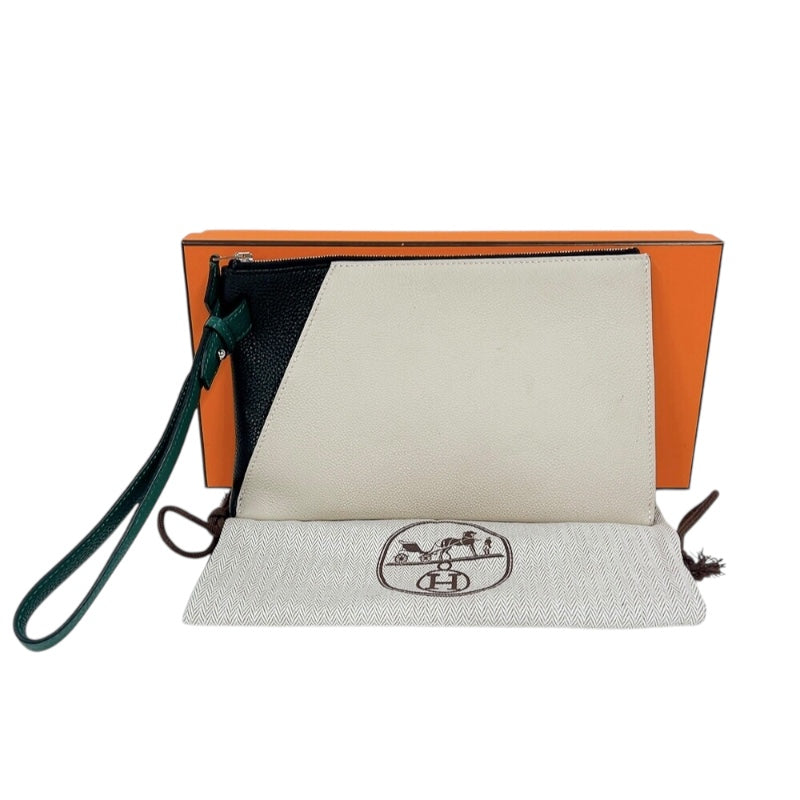 エルメス HERMES カバヴェルティージュ24 D刻印　(2019年製) グリペール/ブラック/ヴェルティゴ　シルバー金具 トゴ レディース クラッチバッグ