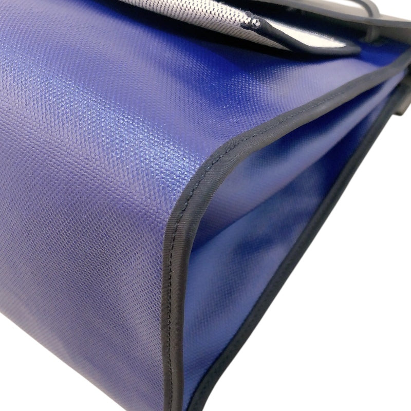 エルメス HERMES エールバッグジップMM D刻 ブルー・ブラック トワル・ハンター ユニセックス ショルダーバッグ