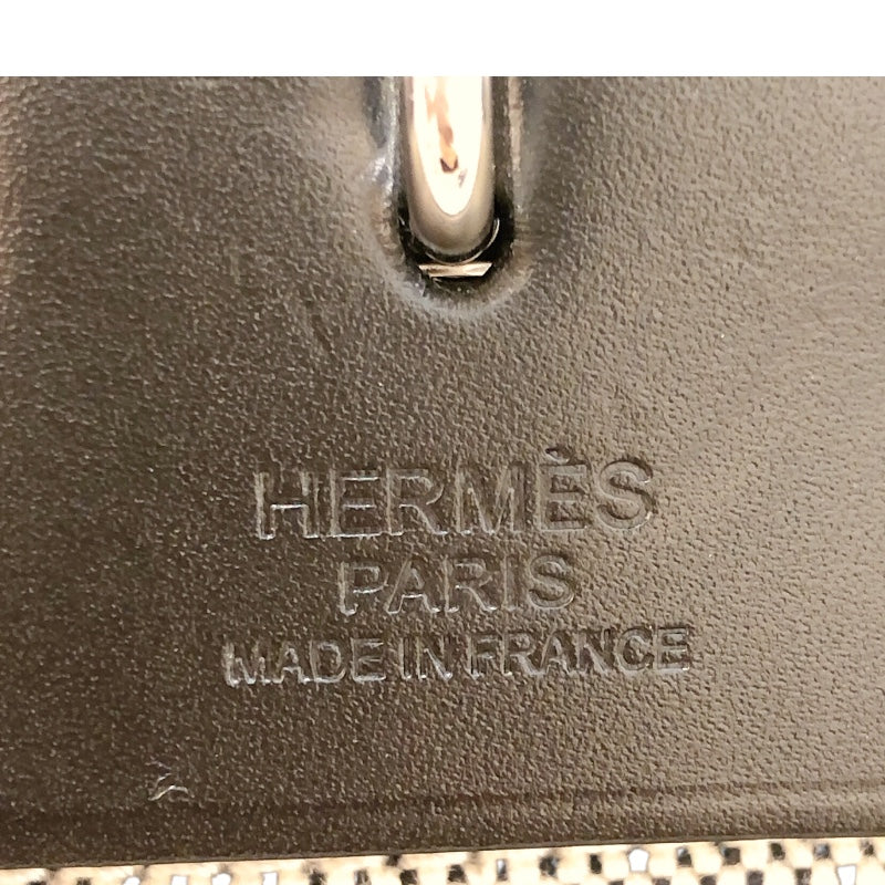 エルメス HERMES エールバッグジップMM D刻 ブルー・ブラック トワル・ハンター ユニセックス ショルダーバッグ