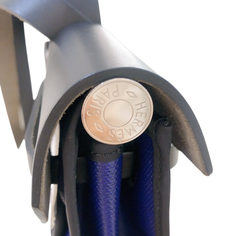 エルメス HERMES エールバッグジップMM D刻 ブルー・ブラック トワル・ハンター ユニセックス ショルダーバッグ