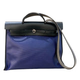 エルメス HERMES エールバッグジップMM D刻 ブルー・ブラック トワル・ハンター ユニセックス ショルダーバッグ