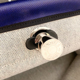 エルメス HERMES エールバッグジップMM D刻 ブルー・ブラック トワル・ハンター ユニセックス ショルダーバッグ