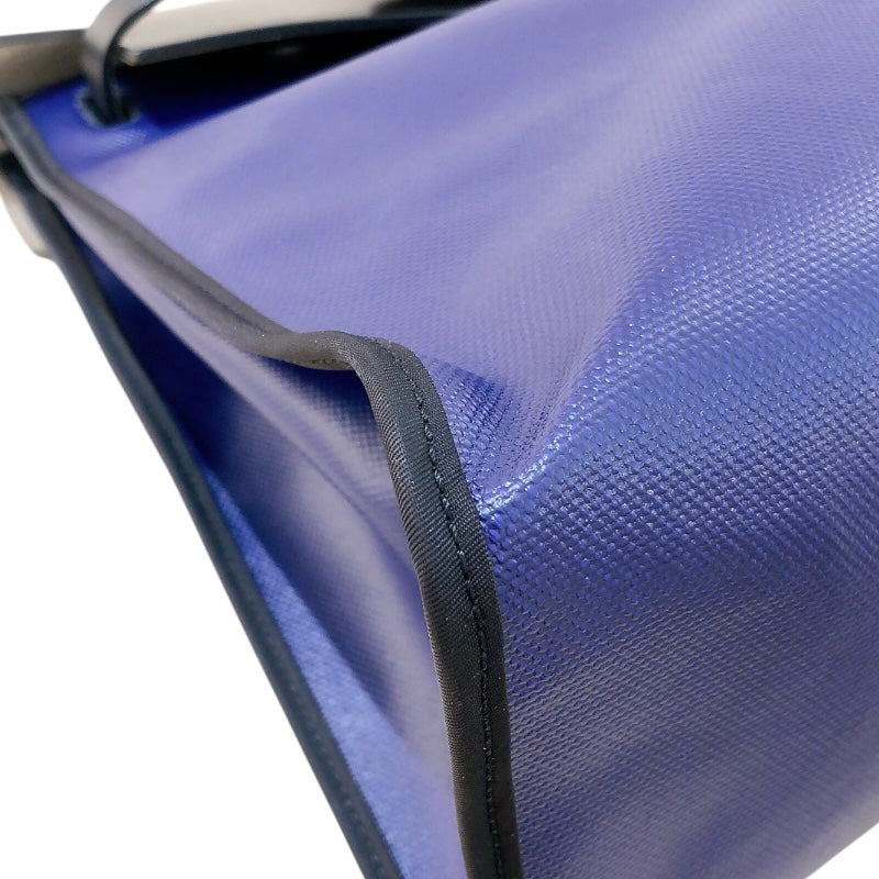 エルメス HERMES エールバッグジップMM D刻 ブルー・ブラック トワル・ハンター ユニセックス ショルダーバッグ