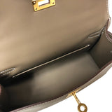 エルメス HERMES ポシェットケリー Ｗ刻 エトゥープ ゴールド金具 スイフト レディース ハンドバッグ