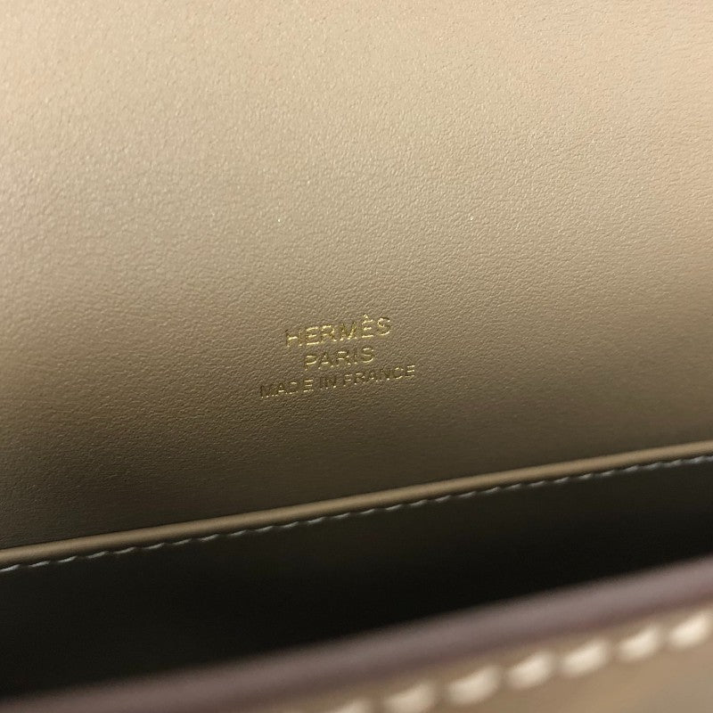 エルメス HERMES ポシェットケリー Ｗ刻 エトゥープ ゴールド金具 スイフト レディース ハンドバッグ