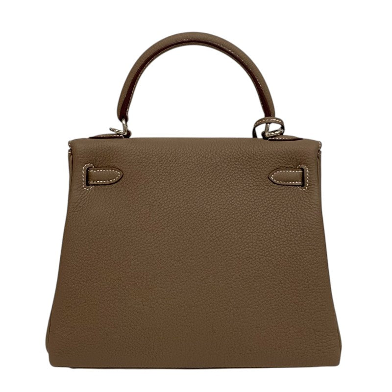 エルメス HERMES ケリー25 内縫い W刻 エトゥープ シルバー金具 トゴ レディース ハンドバッグ