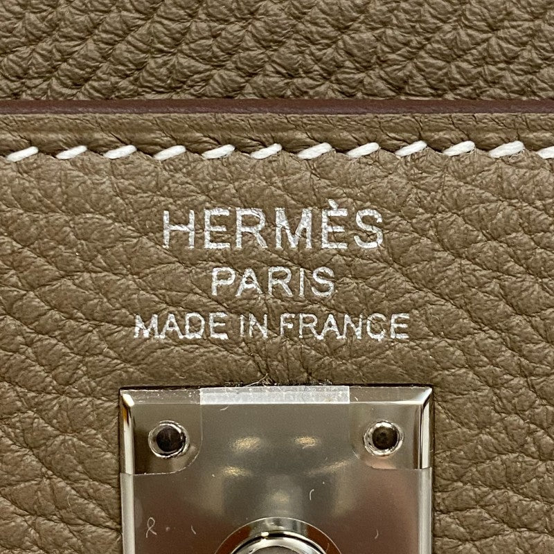 エルメス HERMES ケリー25 内縫い W刻 エトゥープ シルバー金具 トゴ レディース ハンドバッグ