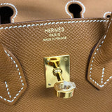エルメス HERMES バーキン25セリエ W刻印 ゴールド ゴールド金具 ヴォーエプソン レディース ハンドバッグ