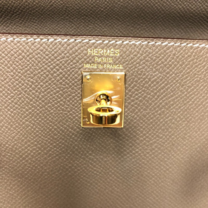 エルメス HERMES ケリー25 外縫い B刻 エトゥープ ゴールド金具 エプソン レディース ハンドバッグ
