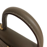 エルメス HERMES ケリー25 外縫い B刻 エトゥープ ゴールド金具 エプソン レディース ハンドバッグ