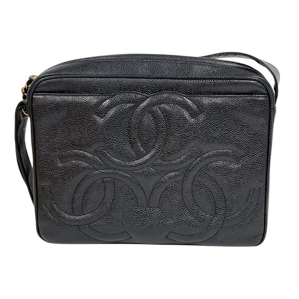 シャネル CHANEL トリプルココマークレザーショルダーバッグ キャビア レディース ショルダーバッグ