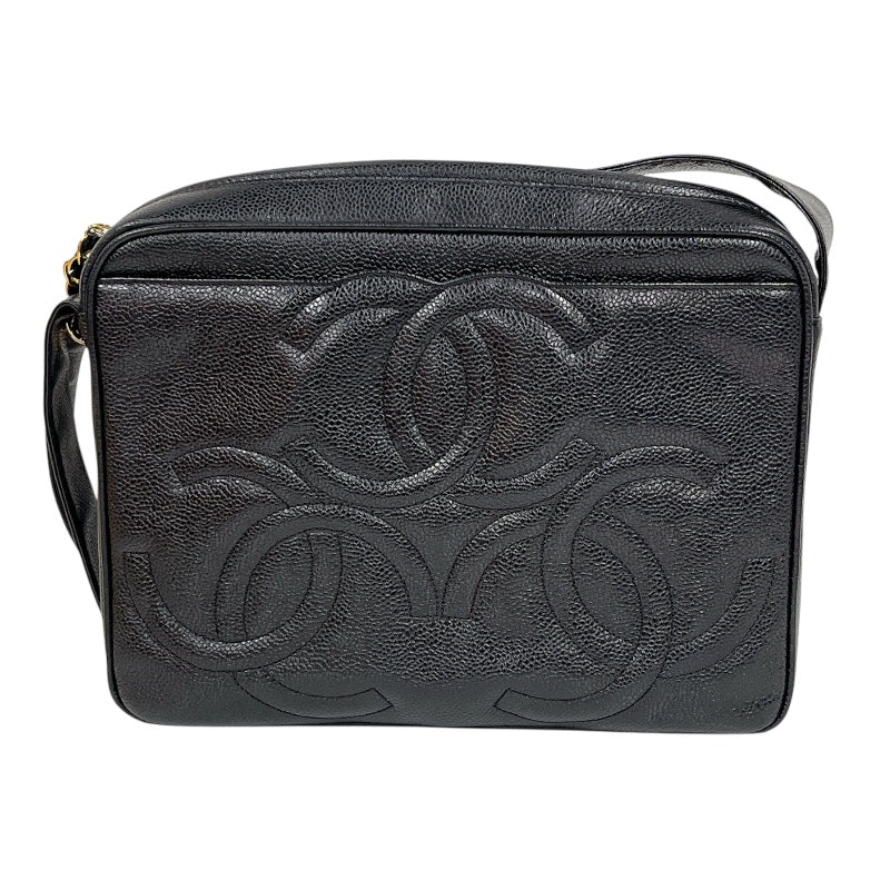 シャネル CHANEL トリプルココマークレザーショルダーバッグ キャビア レディース ショルダーバッグ