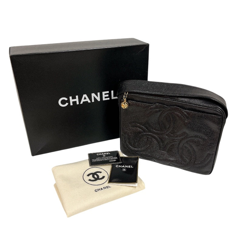 シャネル CHANEL トリプルココマークレザーショルダーバッグ キャビア レディース ショルダーバッグ