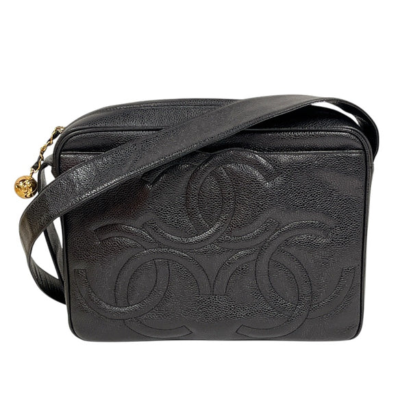 シャネル CHANEL トリプルココマークレザーショルダーバッグ キャビア レディース ショルダーバッグ
