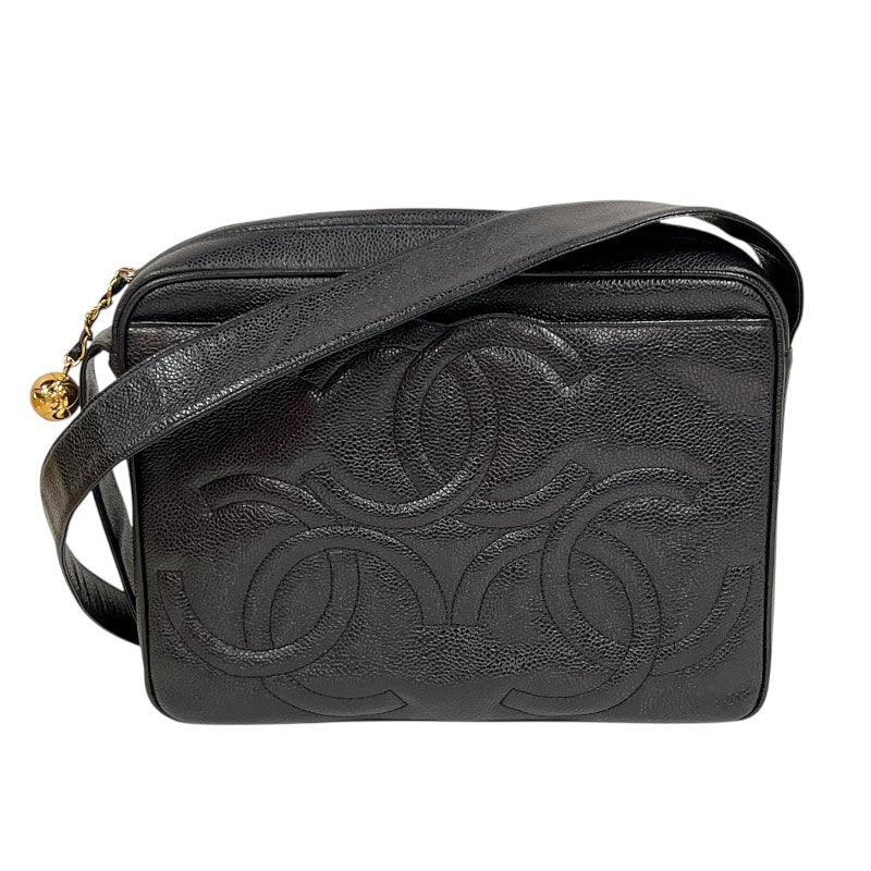 シャネル CHANEL トリプルココマークレザーショルダーバッグ キャビア レディース ショルダーバッグ