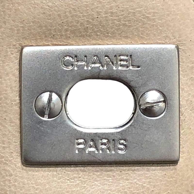 シャネル CHANEL ニュートラベルラインフラップバッグ A15285 ベージュ シルバー金具 ナイロンジャガード レディース ショルダーバッグ