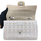 シャネル CHANEL ニュートラベルラインフラップバッグ A15285 ベージュ シルバー金具 ナイロンジャガード レディース ショルダーバッグ