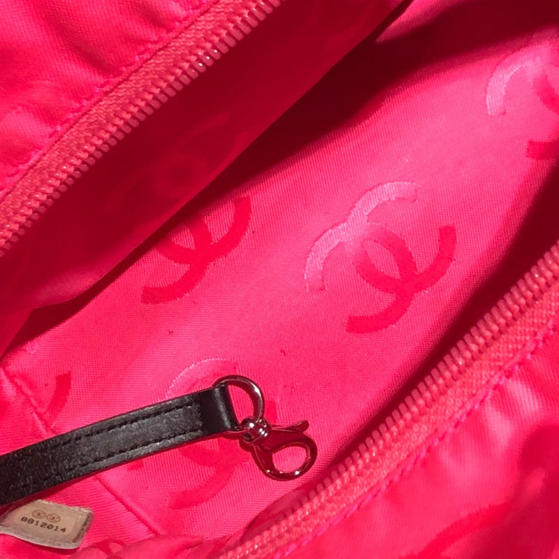 シャネル CHANEL カンボンライン トート スモール A25166 ブラック×ホワイト×ピンク ラムレザー レディース トートバッグ