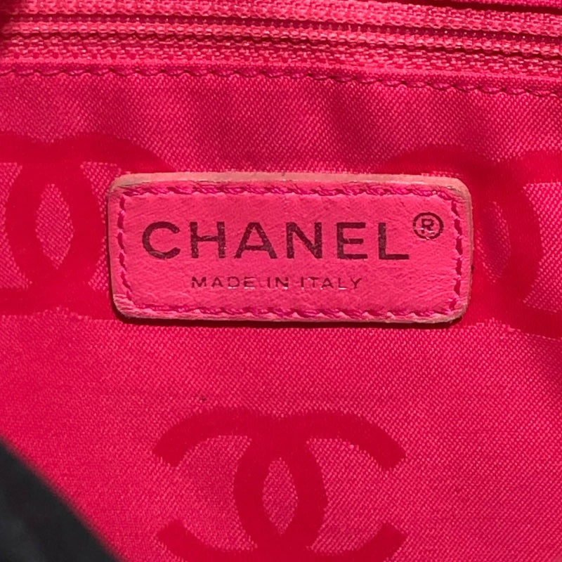 シャネル CHANEL カンボンライン トート スモール A25166 ブラック×ホワイト×ピンク ラムレザー レディース トートバッグ