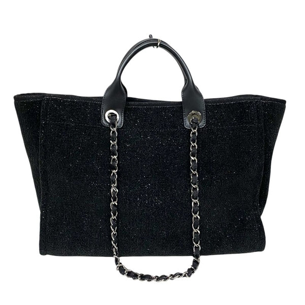シャネル CHANEL ドーヴィル ラージ A66941 ブラック シルバー金具 ベロア/レザー レディース トートバッグ ショルダーバッグ