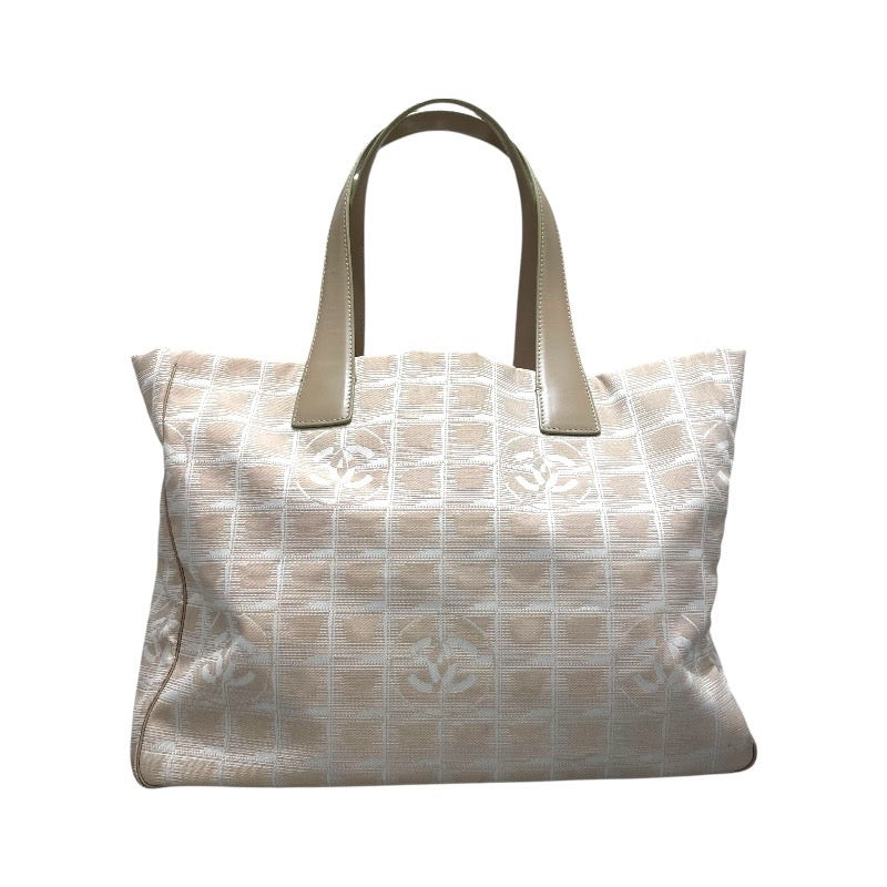 シャネル CHANEL ニュートラベルライントートMM A15991 ベージュ ナイロンジャガード レディース トートバッグ
