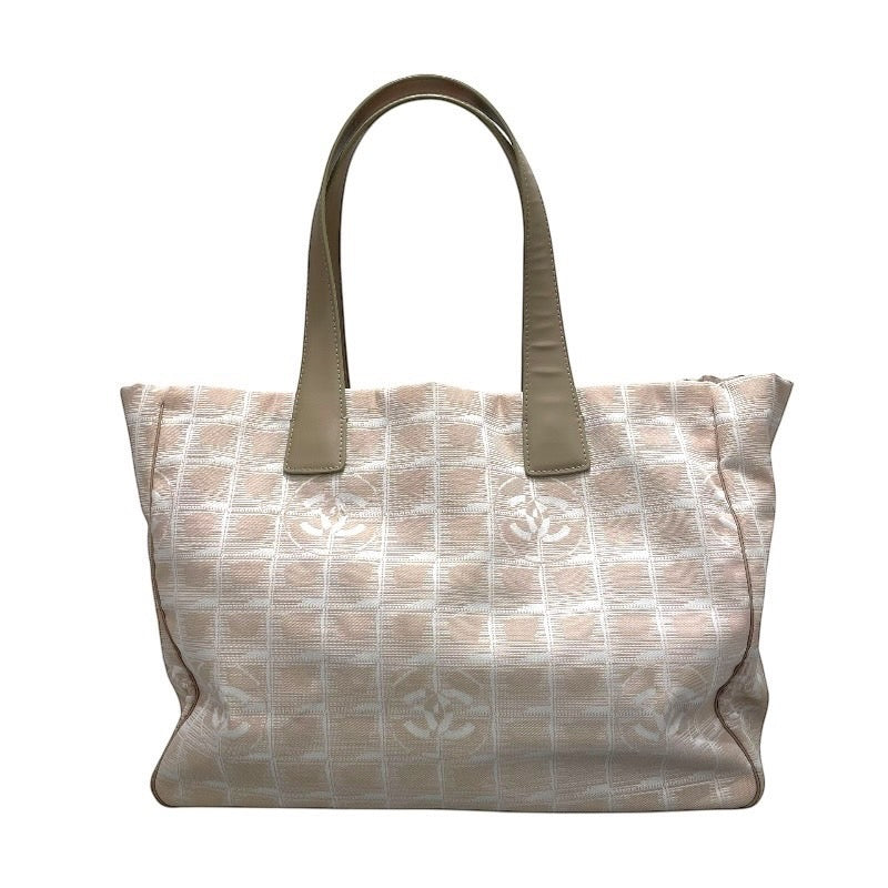 シャネル CHANEL ニュートラベルライントートMM A15991 ベージュ ナイロンジャガード レディース トートバッグ