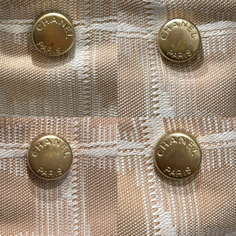 シャネル CHANEL ニュートラベルライントートMM A15991 ベージュ ナイロンジャガード レディース トートバッグ