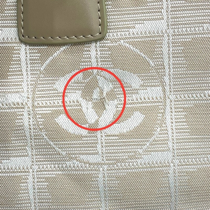 シャネル CHANEL ニュートラベルライントートMM A15991 ベージュ ナイロンジャガード レディース トートバッグ