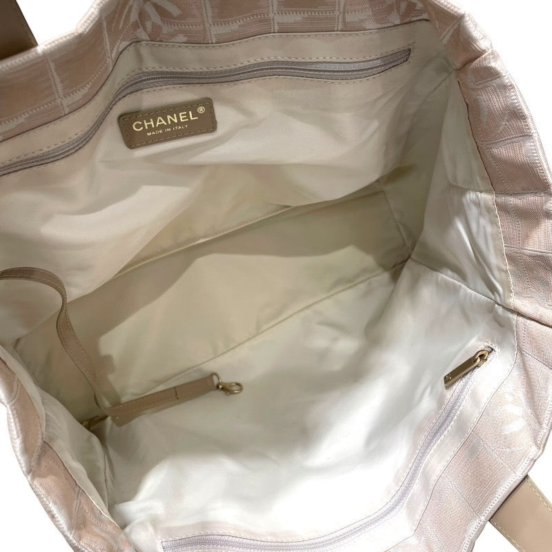 シャネル CHANEL ニュートラベルライントートMM A15991 ベージュ ナイロンジャガード レディース トートバッグ