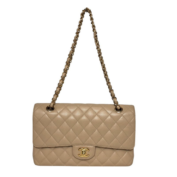 シャネル CHANEL マトラッセ25 A01112 15番台 ベージュ ゴールド金具 キャビアスキン レディース ショルダーバッグ