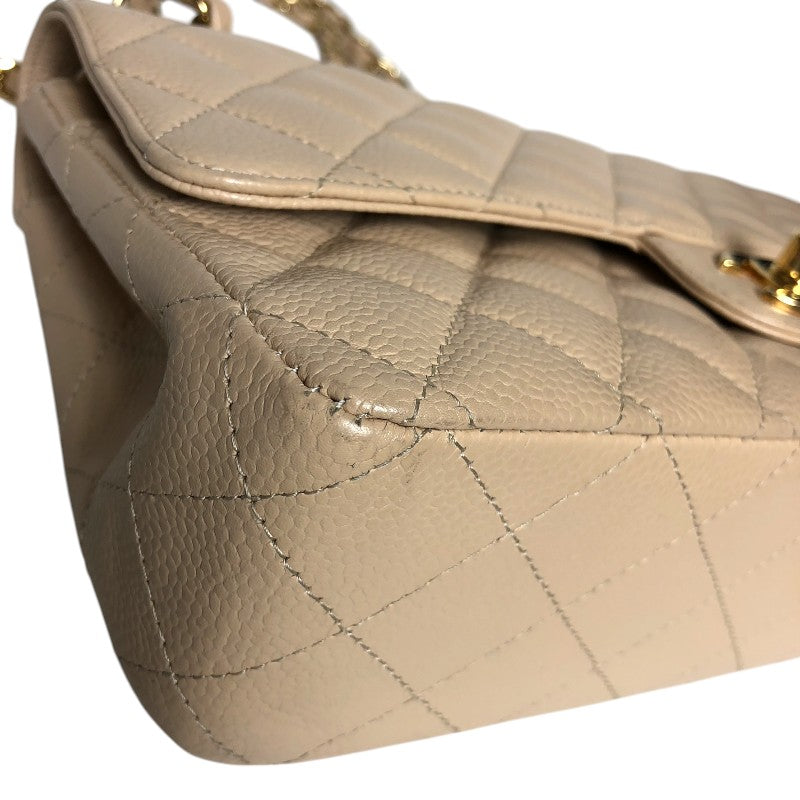 シャネル CHANEL マトラッセ25 A01112 15番台 ベージュ ゴールド金具 キャビアスキン レディース ショルダーバッグ