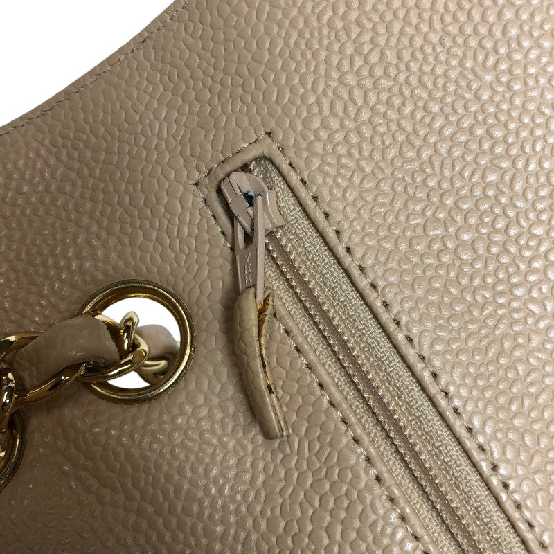 シャネル CHANEL マトラッセ25 A01112 15番台 ベージュ ゴールド金具 キャビアスキン レディース ショルダーバッグ