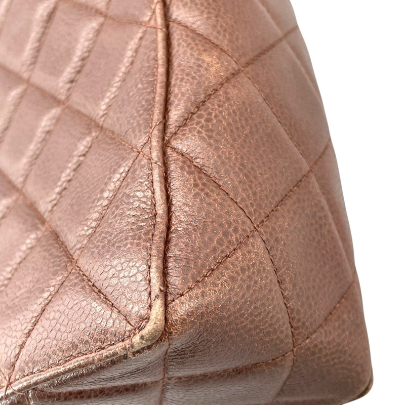 シャネル CHANEL マトラッセ レザーショルダーバッグ 4番台 ブラウン ゴールド金具 キャビアスキン レディース ショルダーバッグ