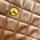 シャネル CHANEL マトラッセ レザーショルダーバッグ 4番台 ブラウン ゴールド金具 キャビアスキン レディース ショルダーバッグ