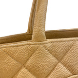 シャネル CHANEL 復刻トート A01804 ベージュ　シルバー金具 キャビアスキン レディース トートバッグ