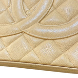 シャネル CHANEL 復刻トート A01804 ベージュ　シルバー金具 キャビアスキン レディース トートバッグ