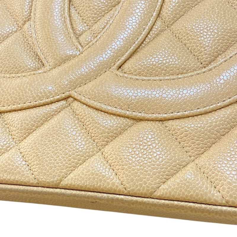 シャネル CHANEL 復刻トート A01804 ベージュ　シルバー金具 キャビアスキン レディース トートバッグ