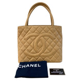 シャネル CHANEL 復刻トート A01804 ベージュ　シルバー金具 キャビアスキン レディース トートバッグ