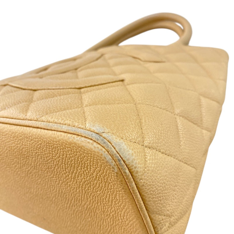 シャネル CHANEL 復刻トート A01804 ベージュ　シルバー金具 キャビアスキン レディース トートバッグ
