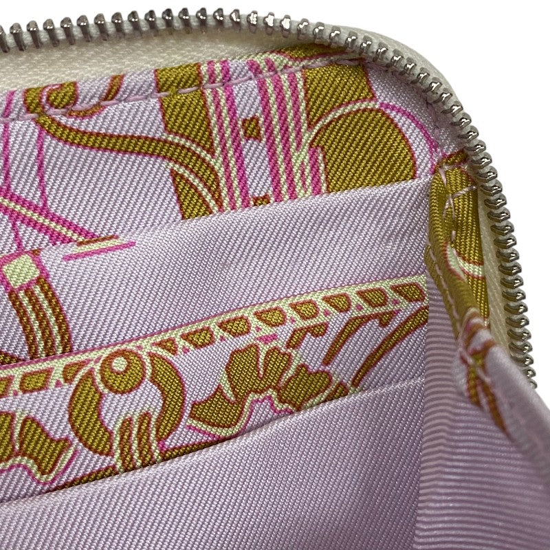 エルメス HERMES アザップコンパクト シルクイン B刻 クレ シルバー金具 エプソン レディース 二つ折り財布