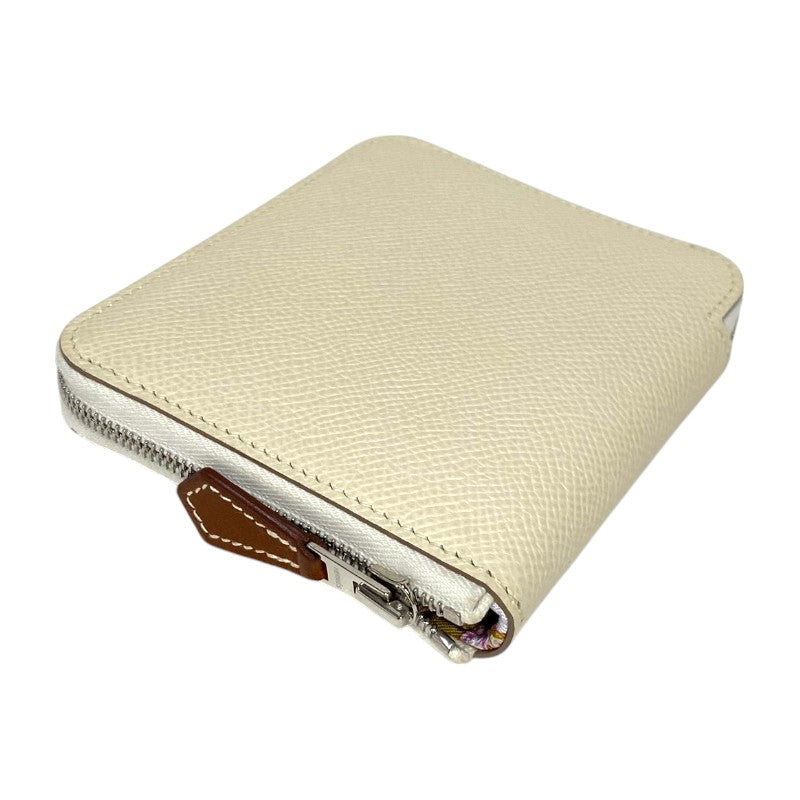 エルメス HERMES アザップコンパクト シルクイン B刻 クレ シルバー金具 エプソン レディース 二つ折り財布