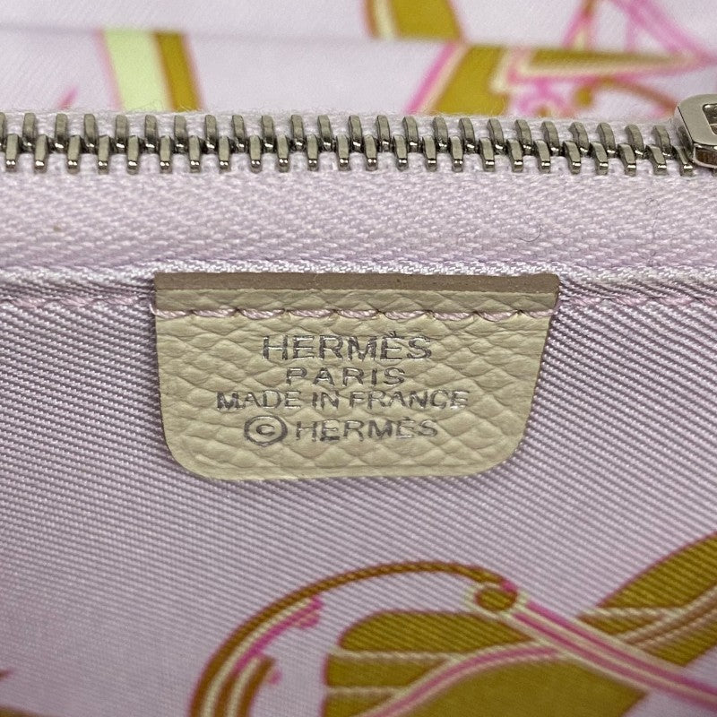 エルメス HERMES アザップコンパクト シルクイン B刻 クレ シルバー金具 エプソン レディース 二つ折り財布