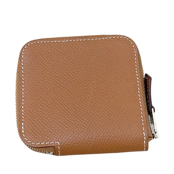 エルメス HERMES アザップミニ シルクイン U刻印 ゴールド シルバー金具 エプソン レディース コインケース